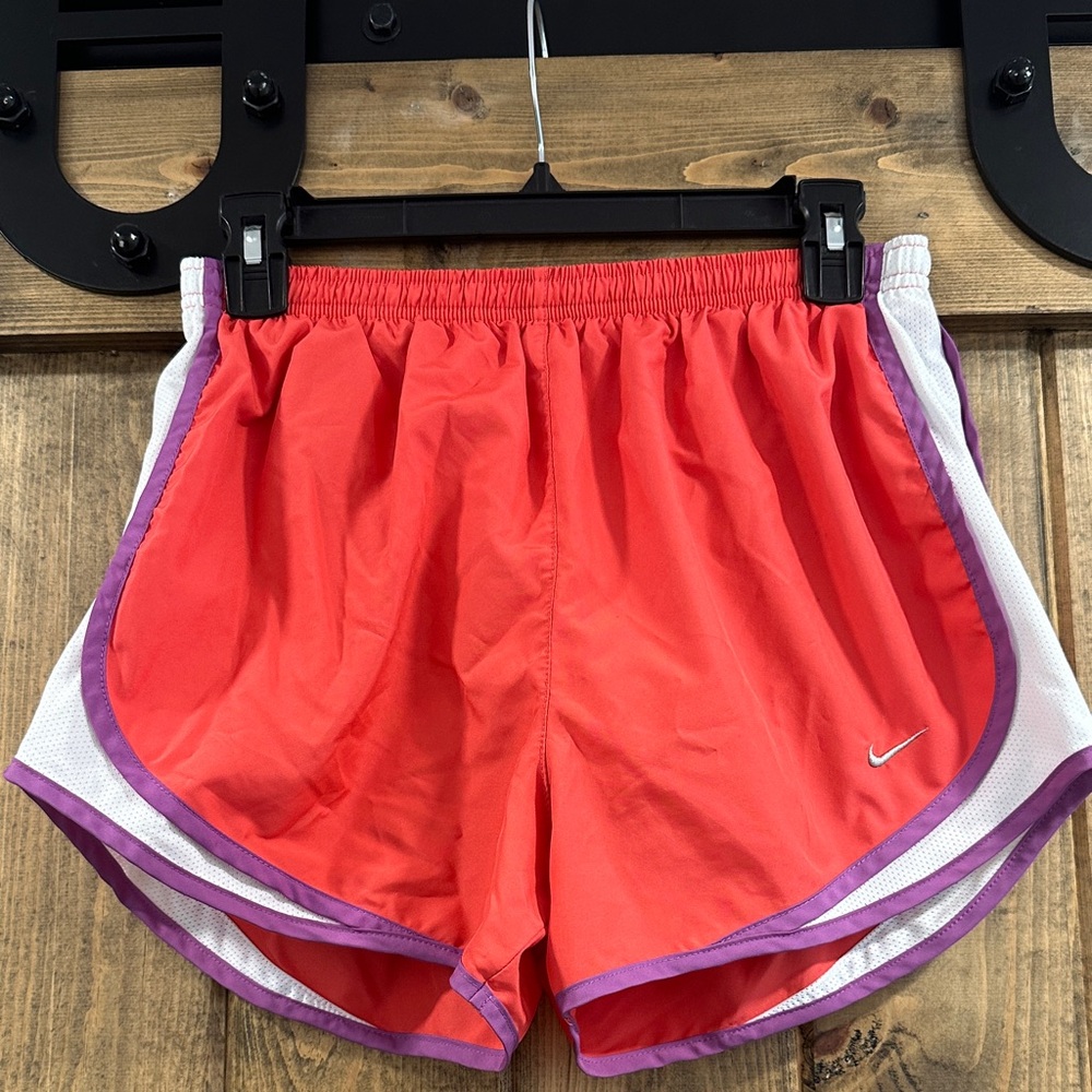 Nike Women's Pink and Purple Athletic Shorts
